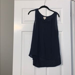 Navy Blue Flowy Tank Top